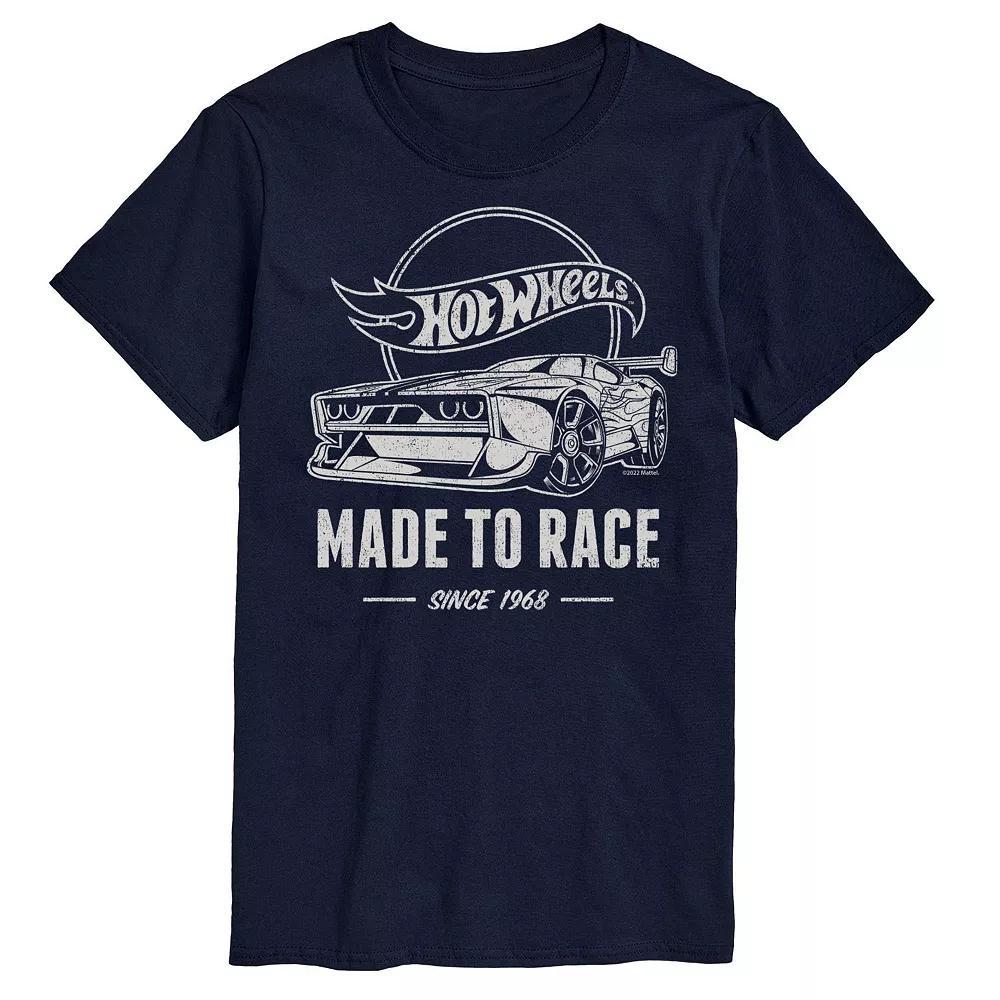 Big & Tall Hot Wheels Made To Race Graphic Tee, Mens Blue Product Image