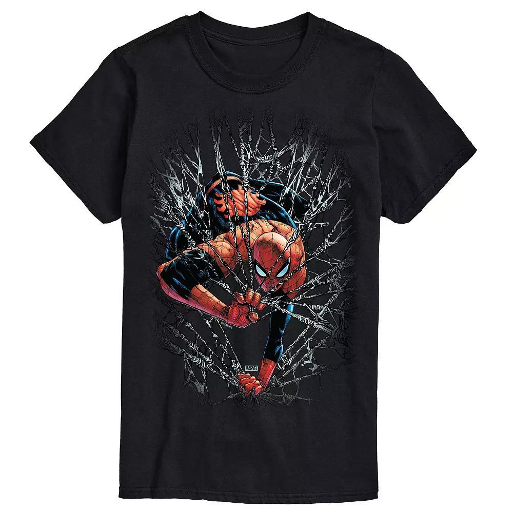 Big & Tall Marvel Spider-Man Web Graphic Tee, Mens Product Image
