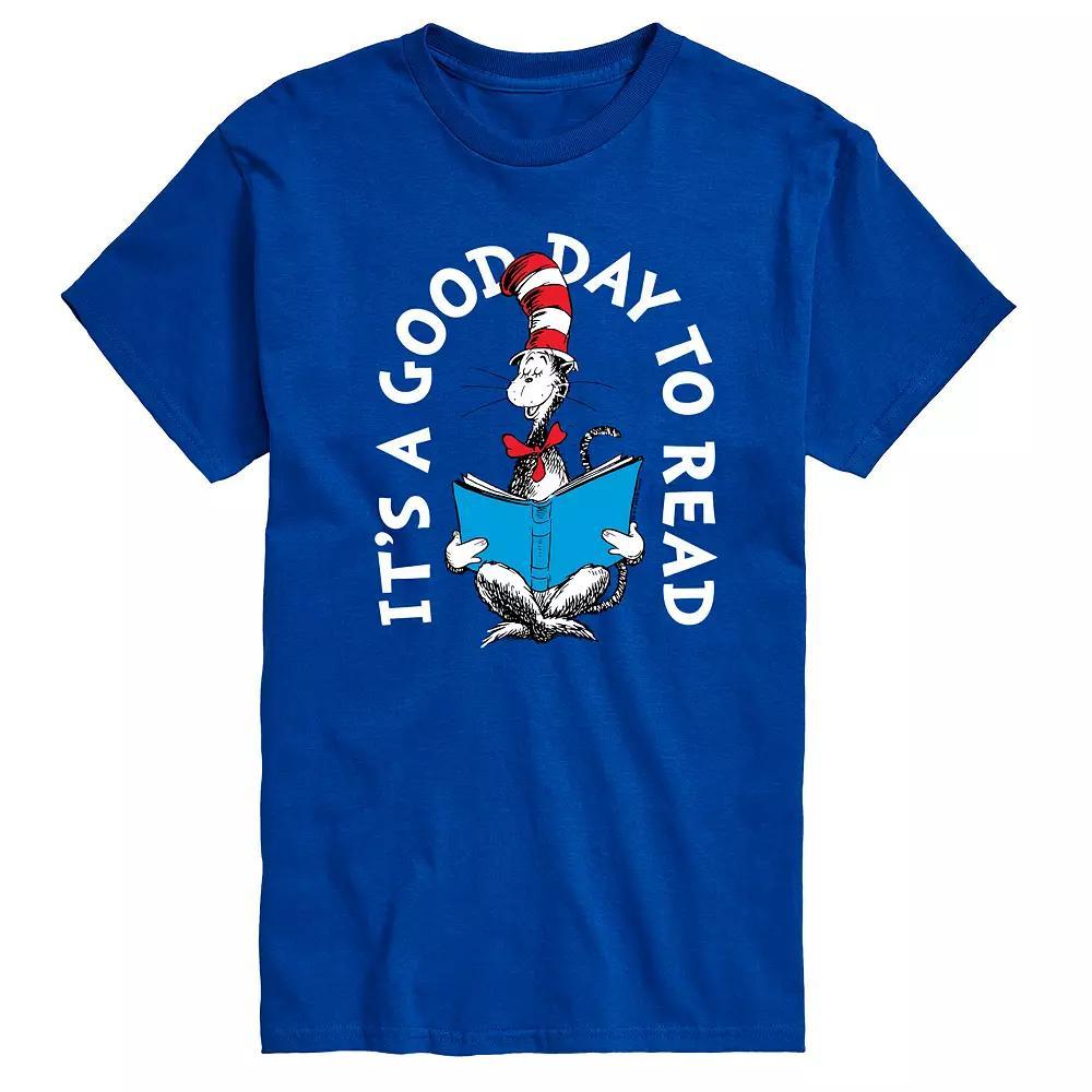 Men's Dr. Seuss The Cat in the Hat Its A Good Day To Read Graphic Tee, Size: Large, Blue Product Image