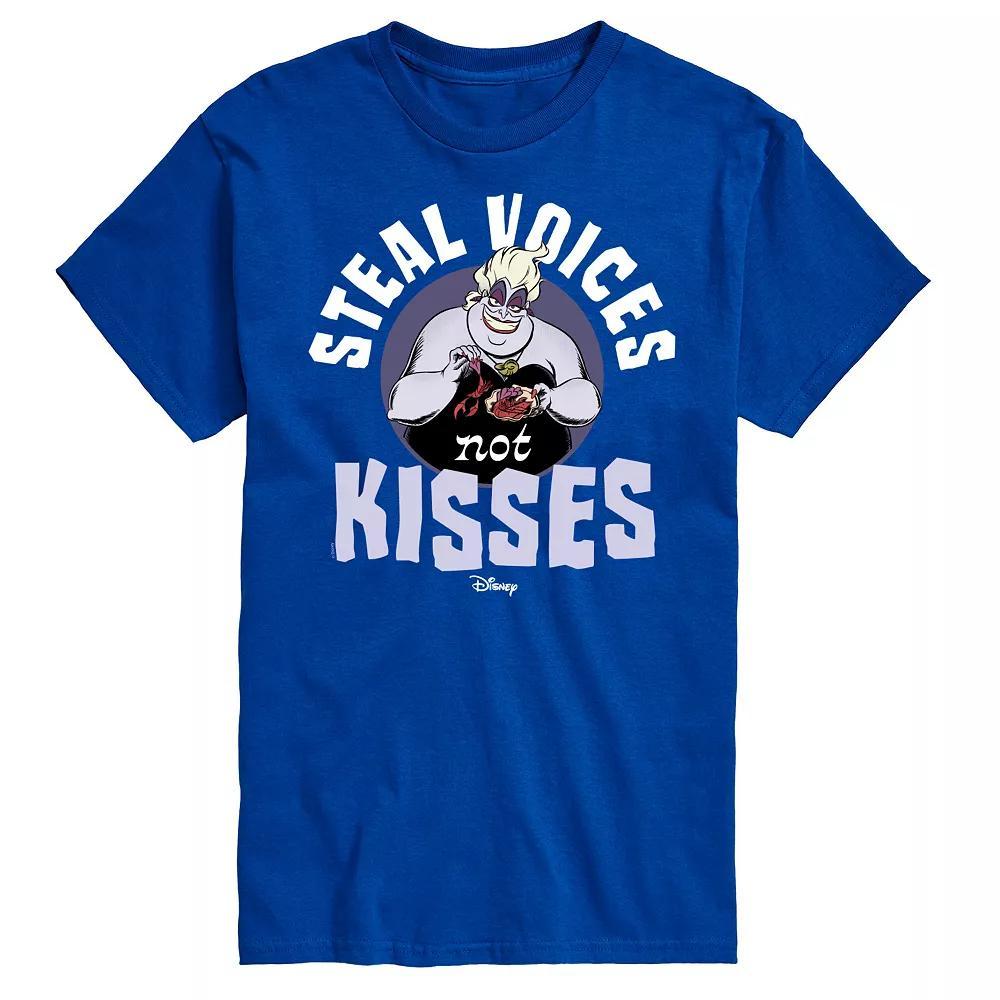 Disney Villains Mens Ursula Steal Voices Not Kisses Graphic Tee Blue Product Image