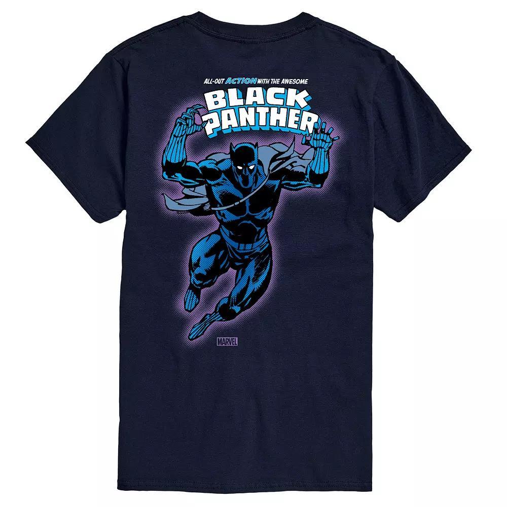 Big & Tall Black Panther All-Out Action Comic Graphic Tee, Mens Blue Product Image