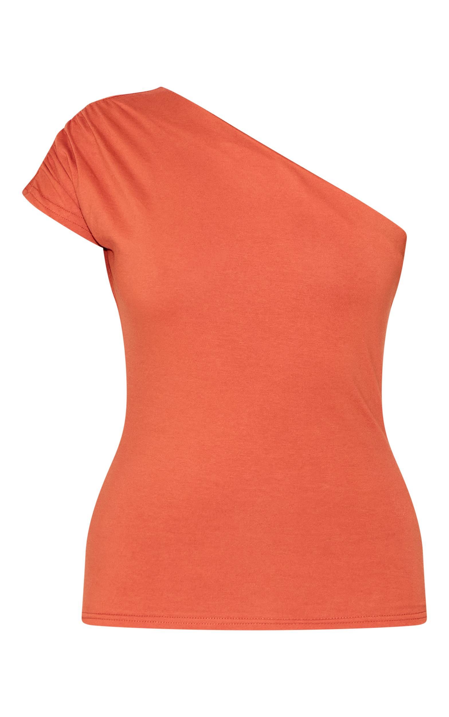 Paprika One Shoulder Asymmetric Top Product Image