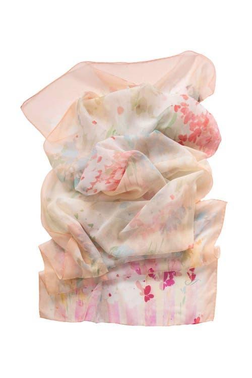 Elizabetta Meadow - Long Sheer Silk Scarf for Women in Salmon Pink at Nordstrom Product Image