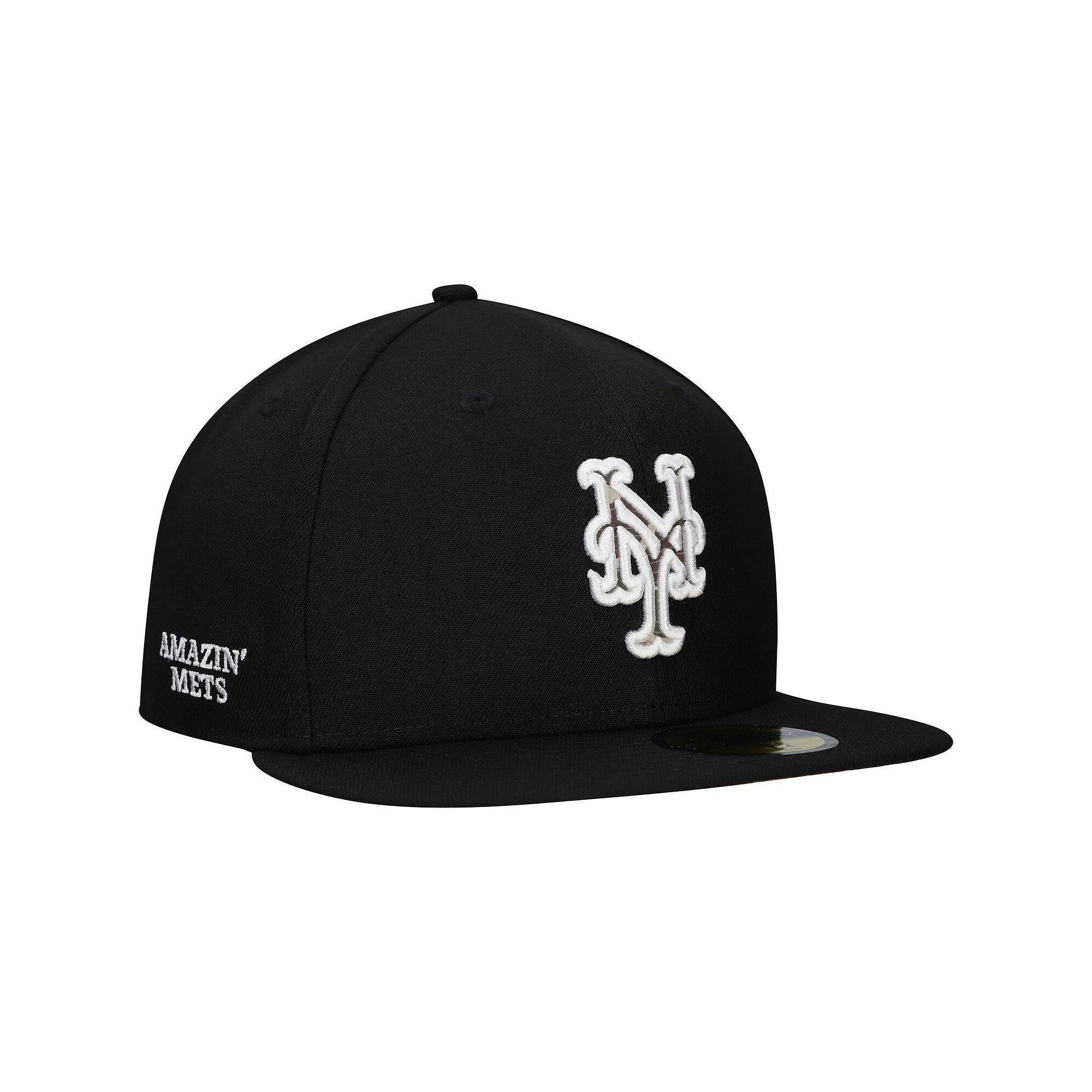 Men's New Era Black New York Mets Troop Chant Camo Undervisor 59FIFTY Fitted Hat, Size: 7 3/4 Product Image