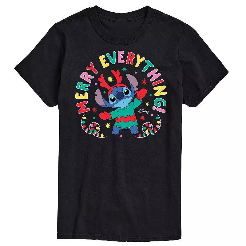 Disney's Lilo & Stitch Men's Merry Everything Graphic Tee, Size: Small, Black Product Image