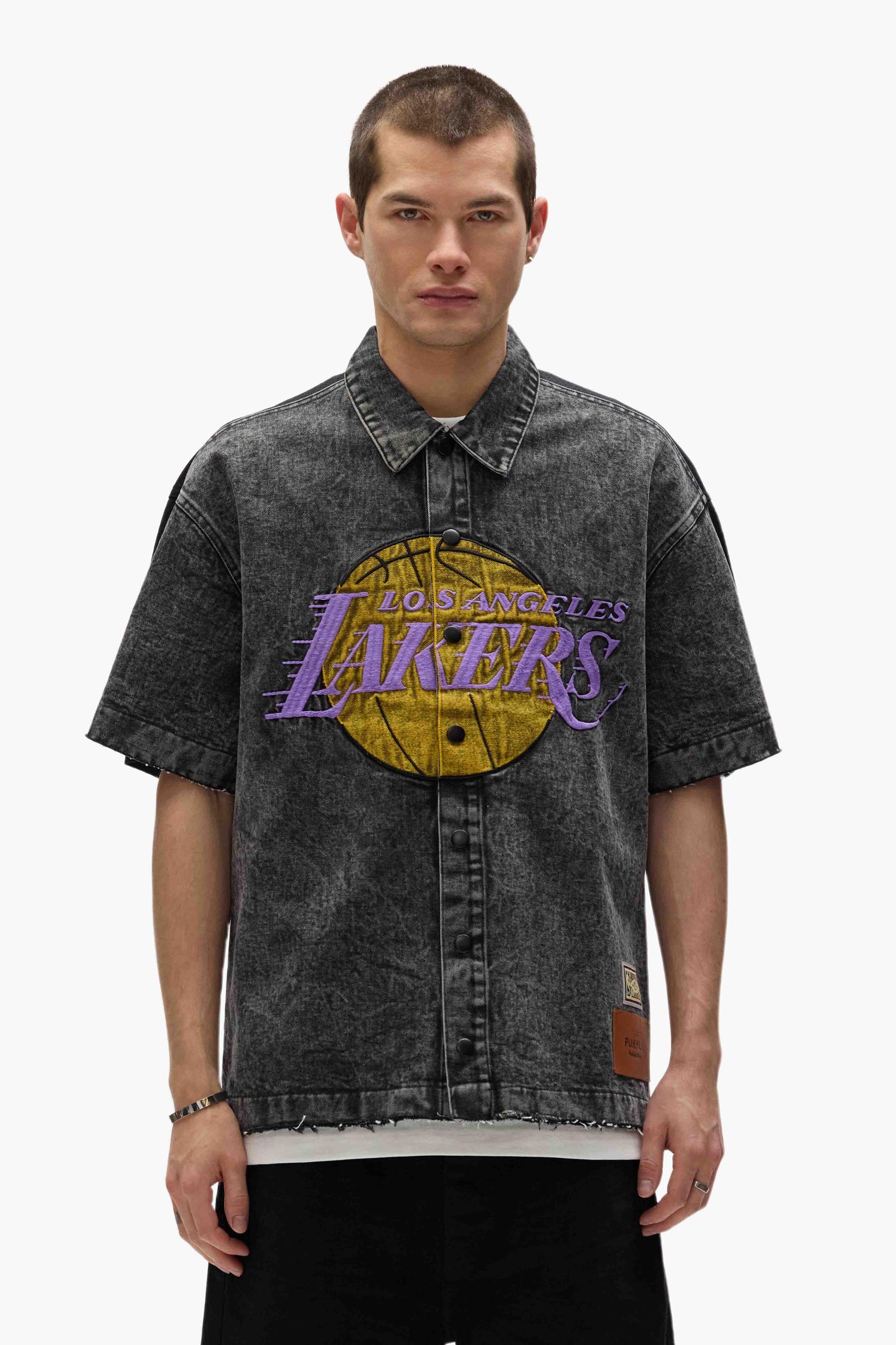 LA Lakers Snap Shirt Male Product Image