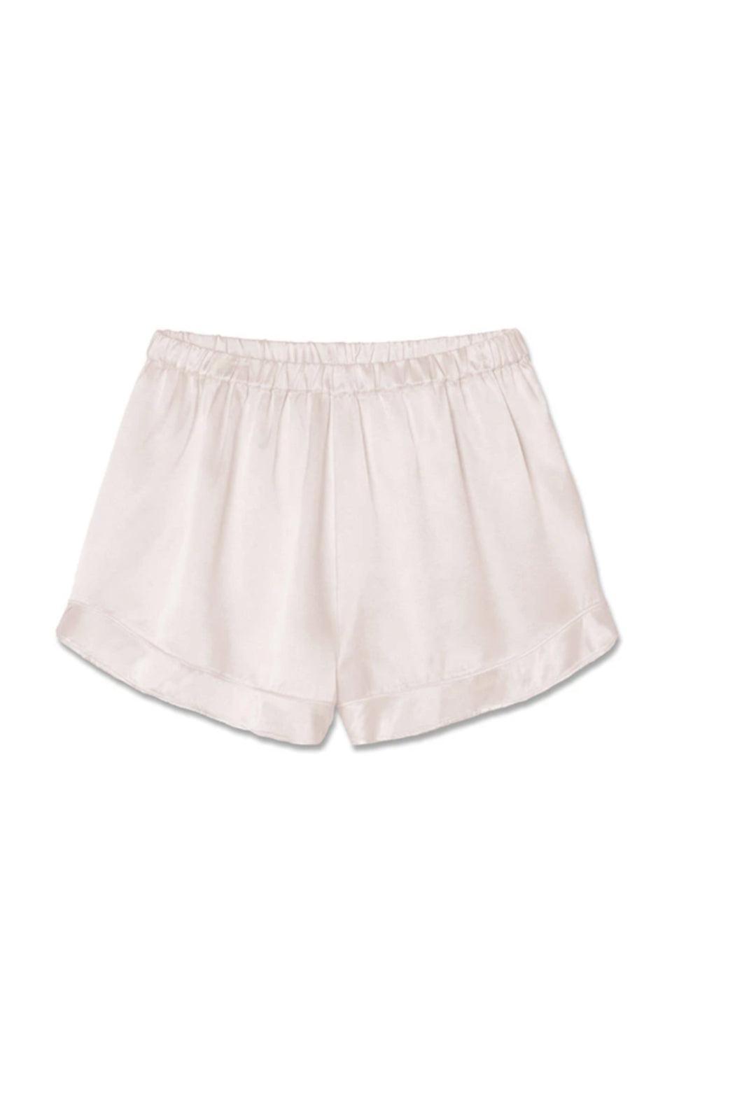 SPENCER SATIN SHORT WITH HIGH WAIST AND RUFFLE Product Image