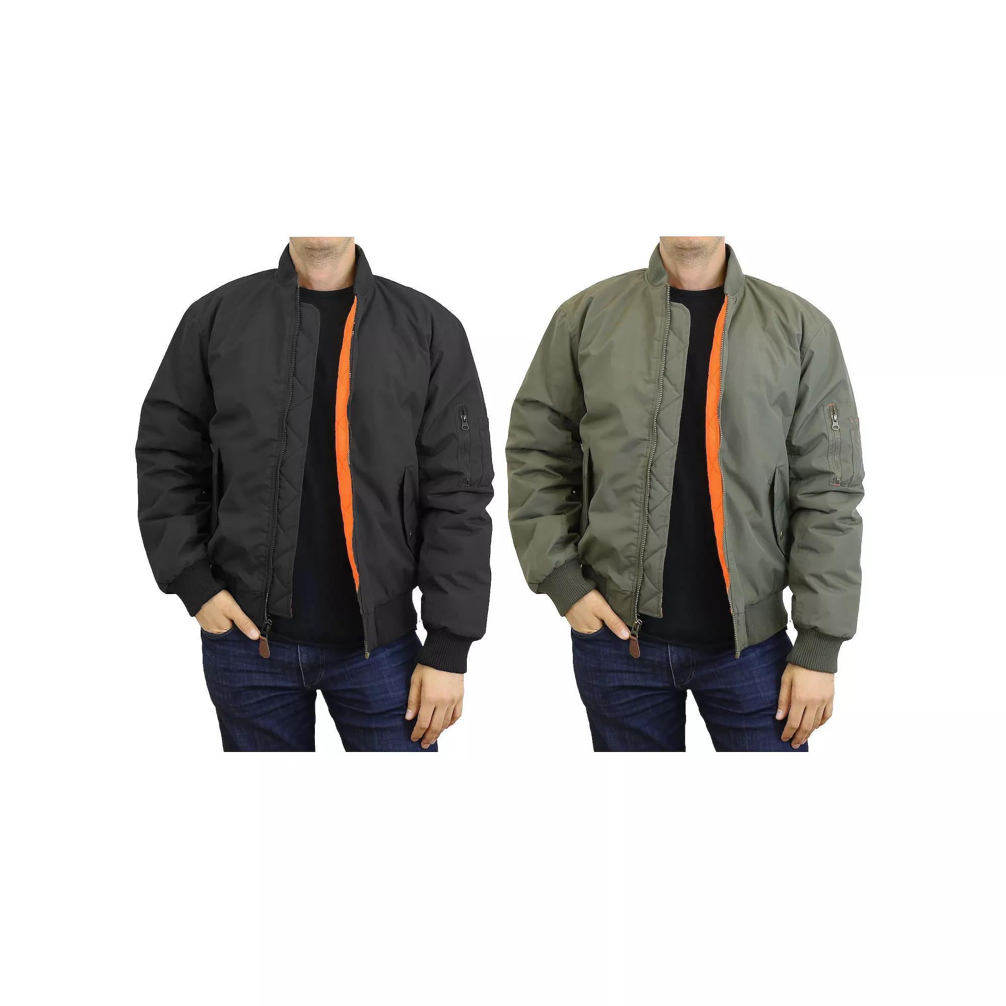 2-Pack Men's Spire by Galaxy Heavyweight MA-1 Flight Jacket, Size: Medium, Black Olive Product Image