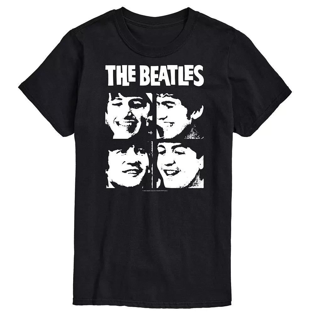 Mens The Beatles Face Grid Tee Red Product Image
