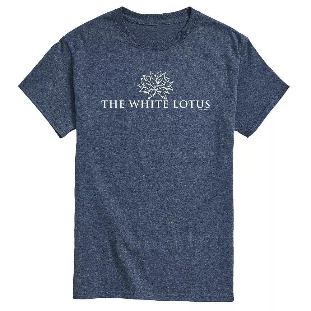 Mens White Lotus Logo Graphic Tee Grey Blue Product Image