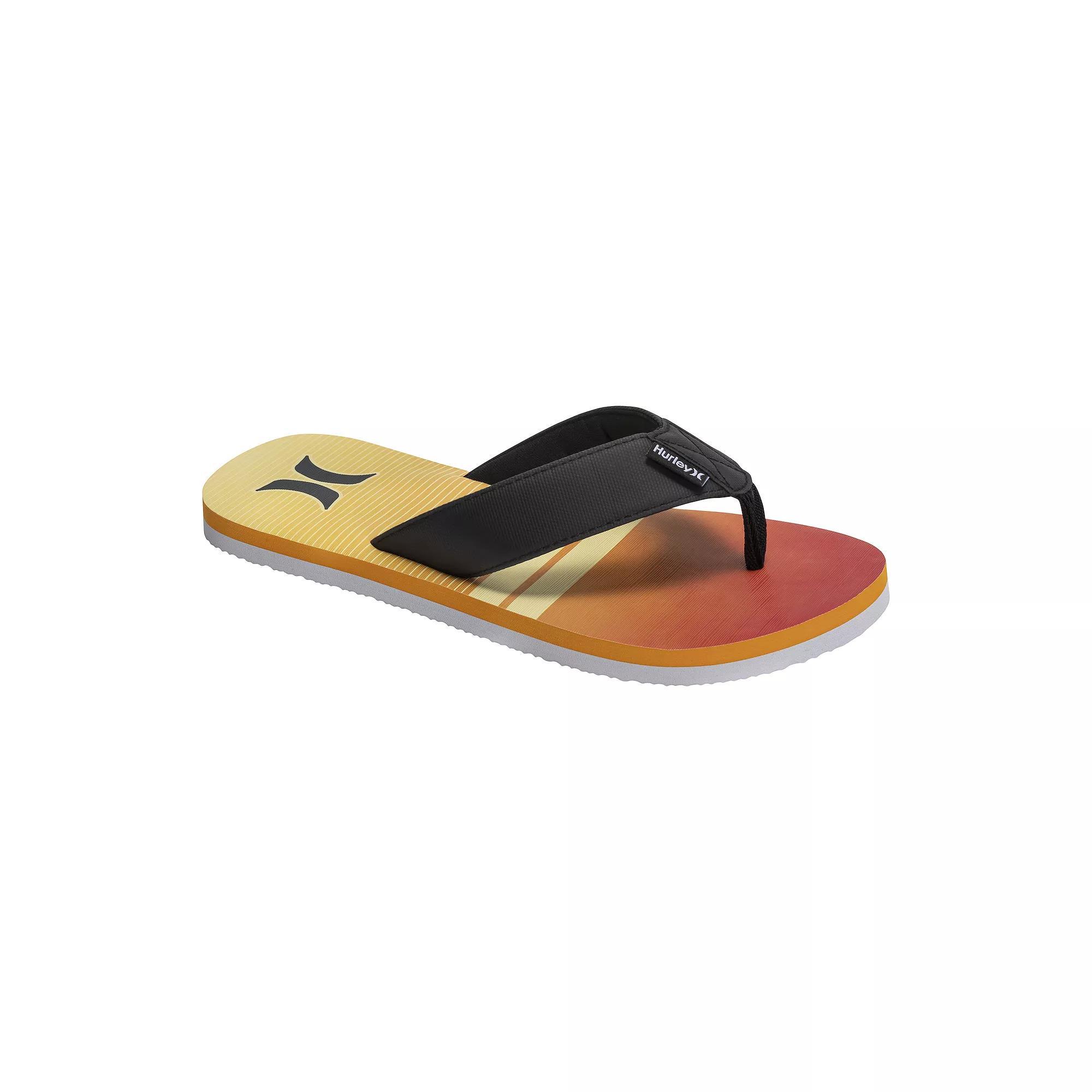 Hurley Layback Men's Flip Flop Sandals, Size: 12, Orange Stripe Product Image