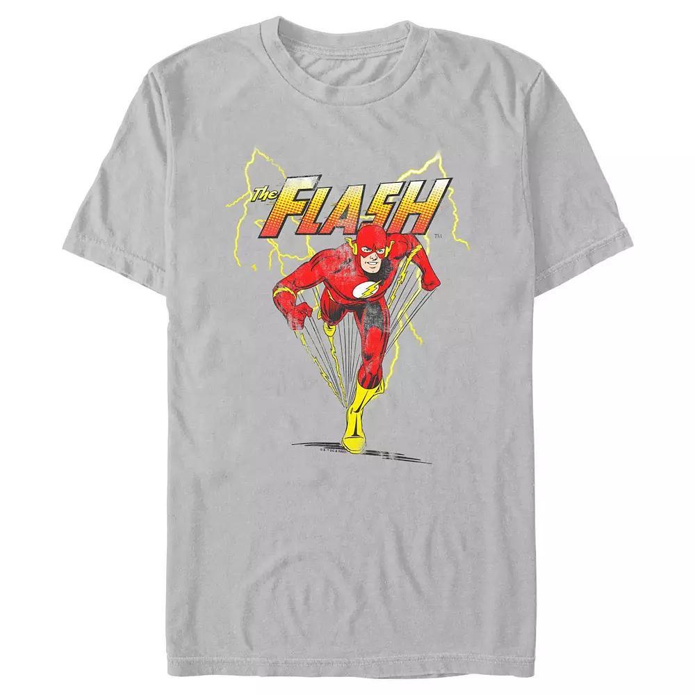 Men's The Flash Lightning Poster Graphic Tee, Size: XXL, Silver Product Image