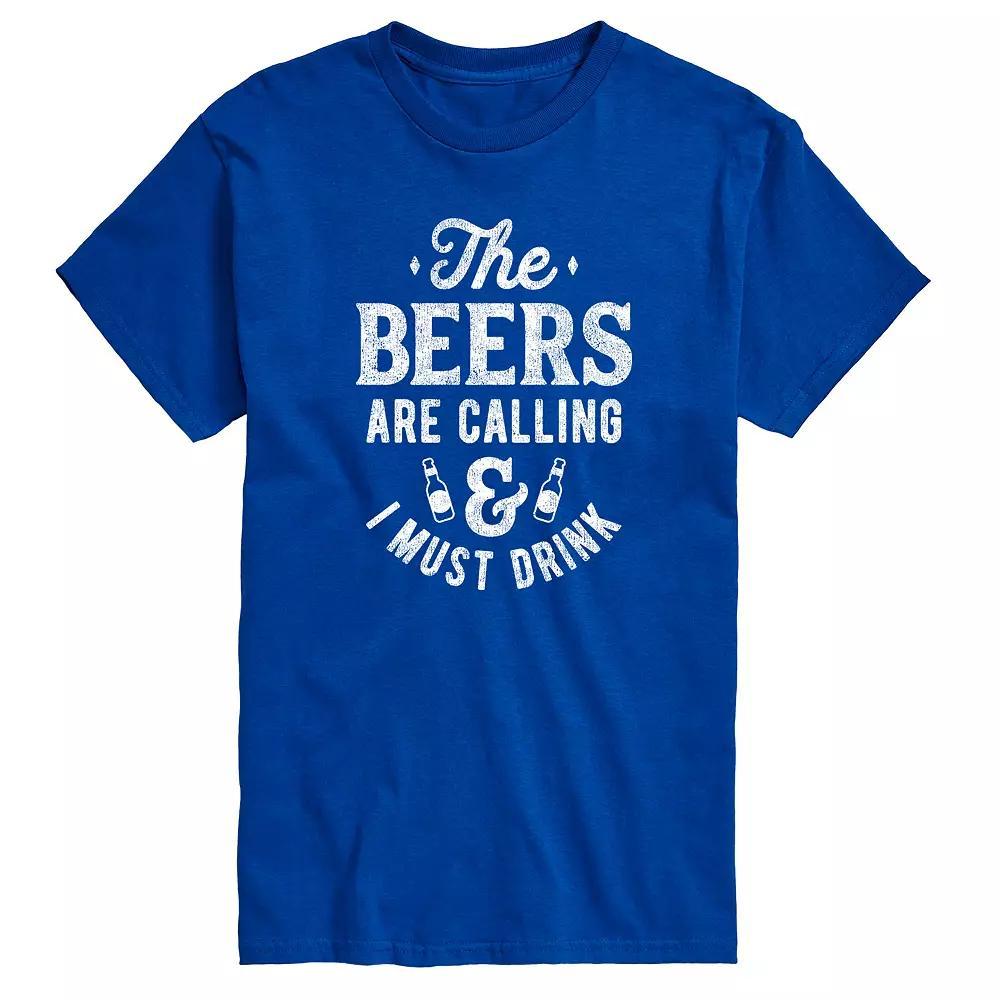 Mens The Beers Are Calling & I Must Drink Graphic Tee Product Image