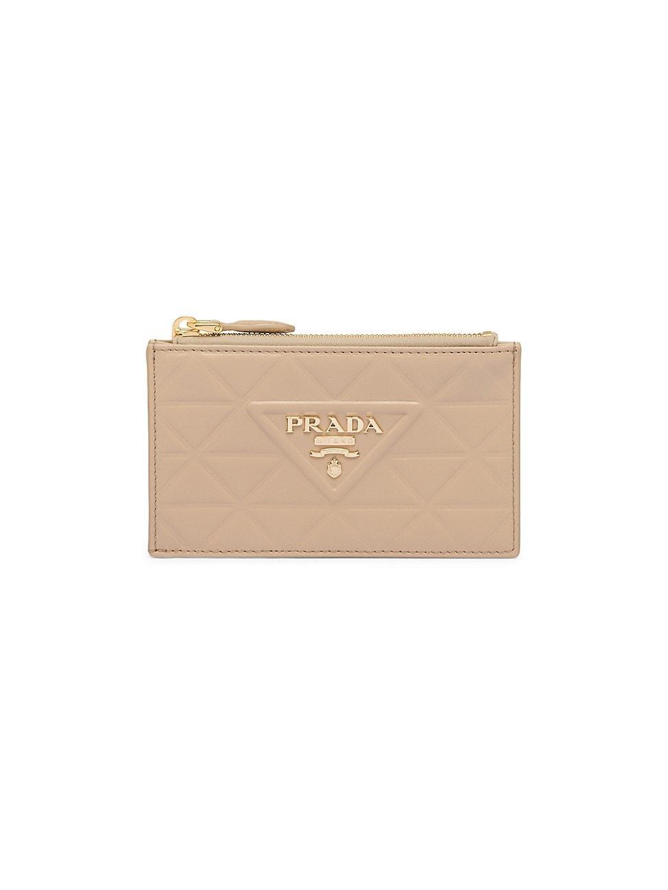 Triangle-Embossed Zip Card Holder Product Image
