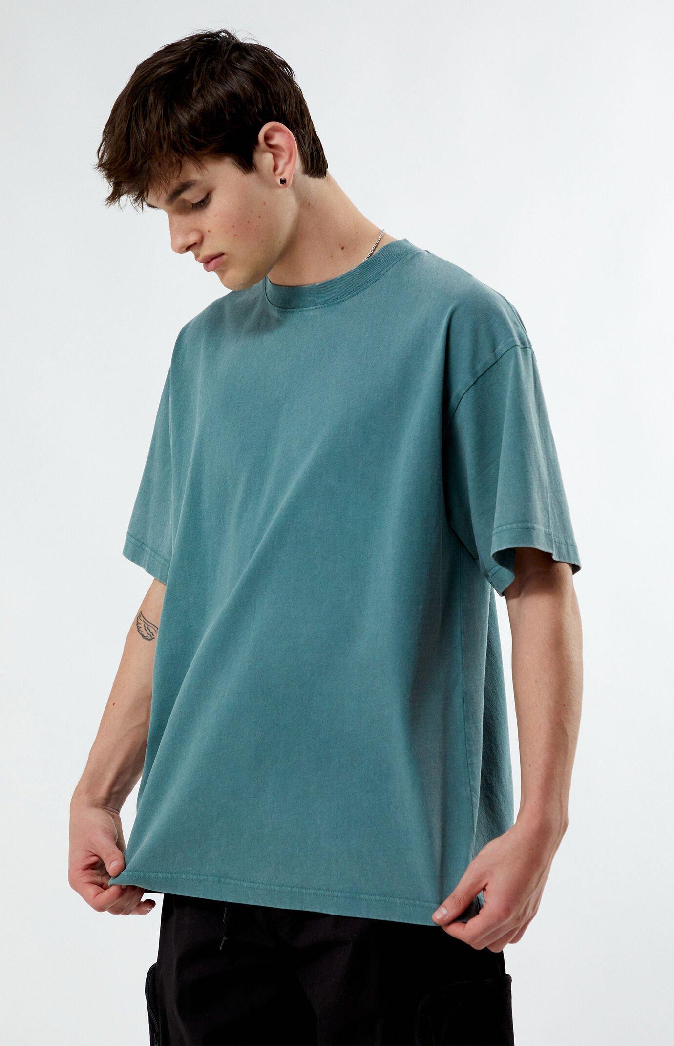 Men's Premium Solid Vintage Wash Oversized T-Shirt - Product Image