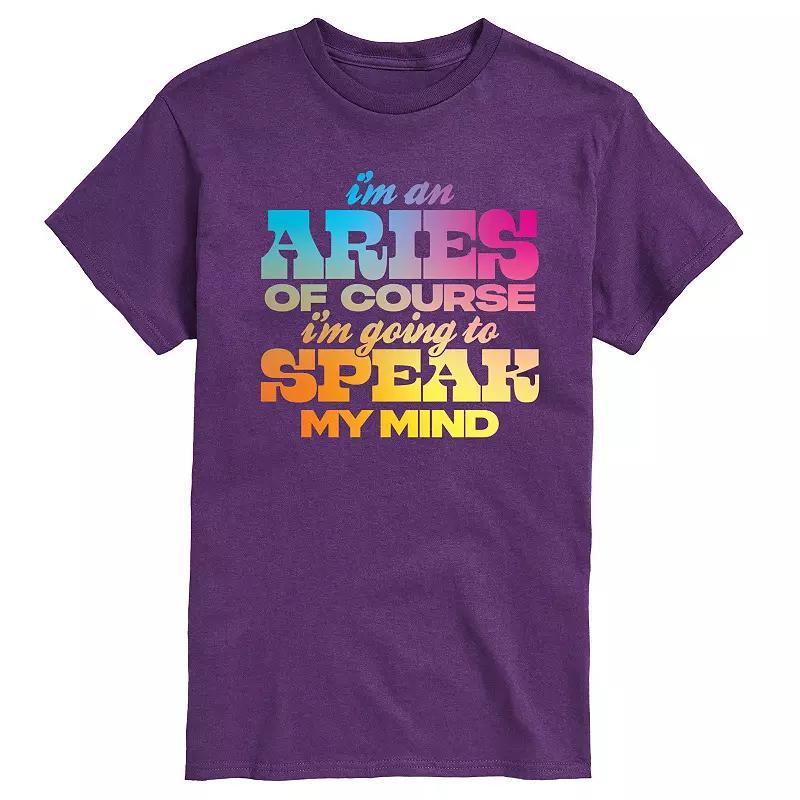 Mens Aries Speak My Mind Graphic Tee Blue Product Image