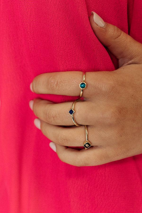 Kendra Scott Gemma Ring Set Of 3 in Teal Mix Product Image