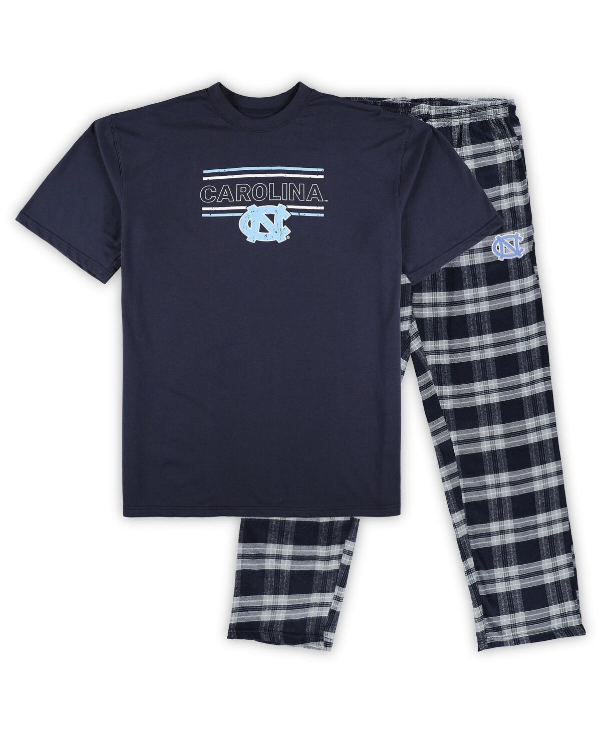 Men's Profile Navy North Carolina Tar Heels Big & Tall 2-Pack T-Shirt & Flannel Pants Set, Size: 5XB, Blue Product Image