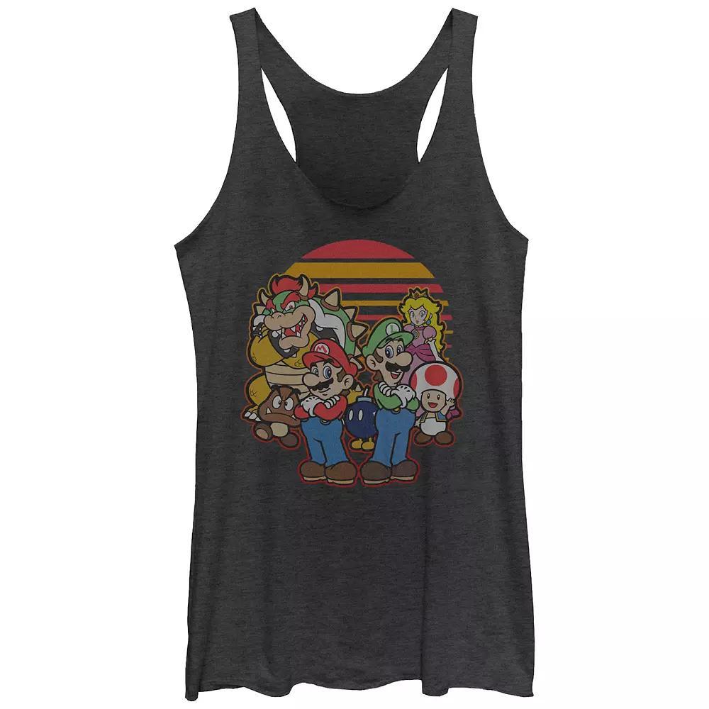 Disneys Lilo & Stitch Experiment 626 Alien Mode Juniors Tri-Blend Racerback Tank Top, Girls Black Grey Product Image
