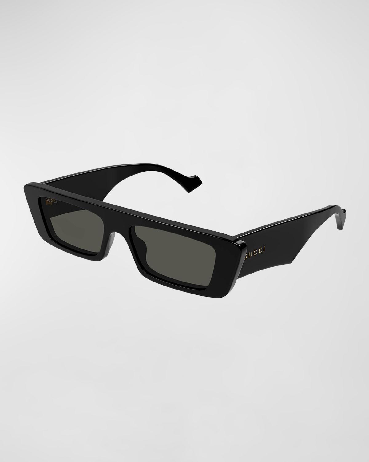 Mens Logo Rectangle Acetate Sunglasses Product Image