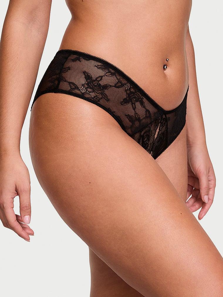 Rose Lace Crotchless Cheeky Panty Product Image