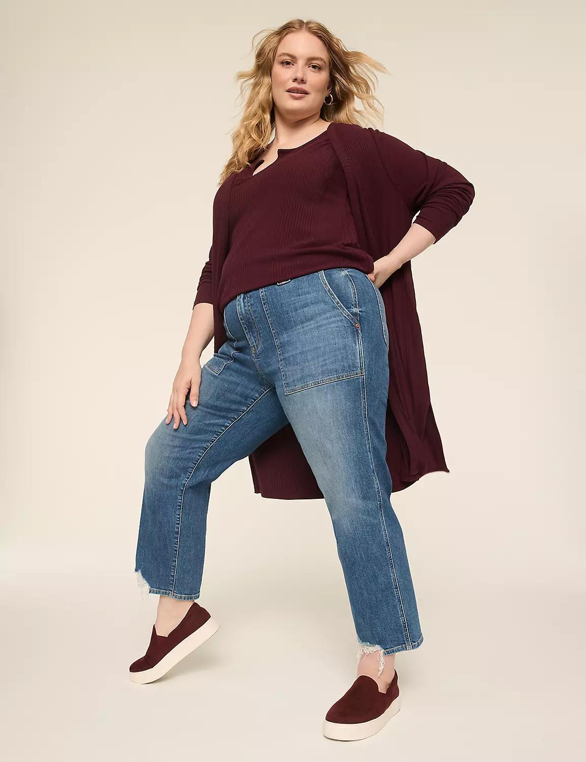 High-Rise Patch-Pocket Ankle Jean Product Image