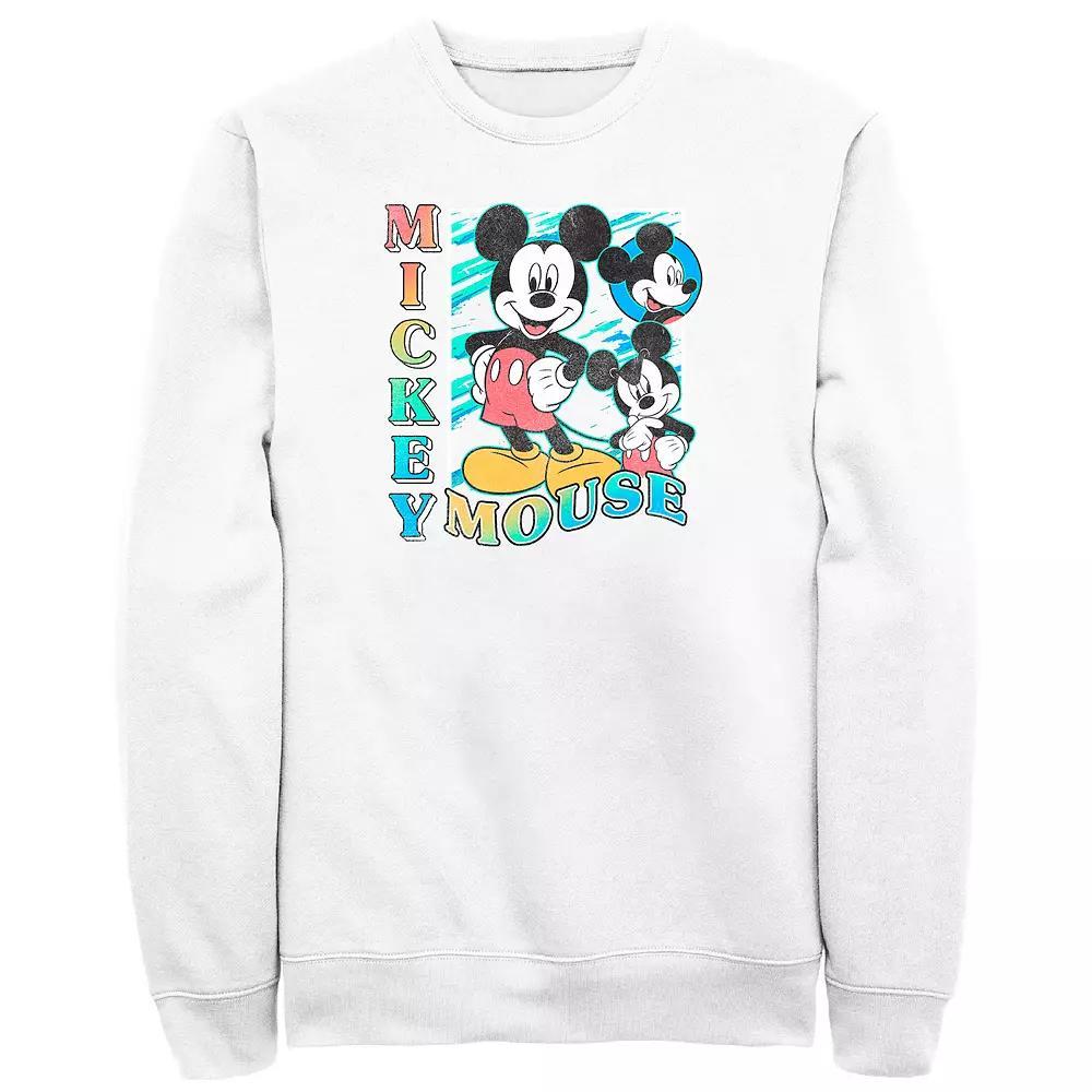 Disney's Mickey Mouse Faces Men's Fleece Sweatshirt, Size: Small, White Product Image