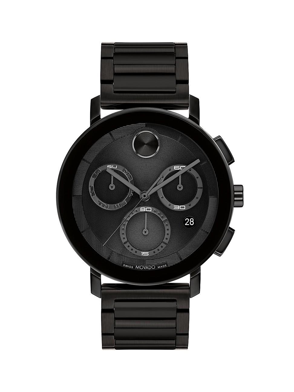 Movado Bold Mens Evolution 2.0 Quartz Chronograph Black Tone Stainless Steel Bracelet Watch Product Image
