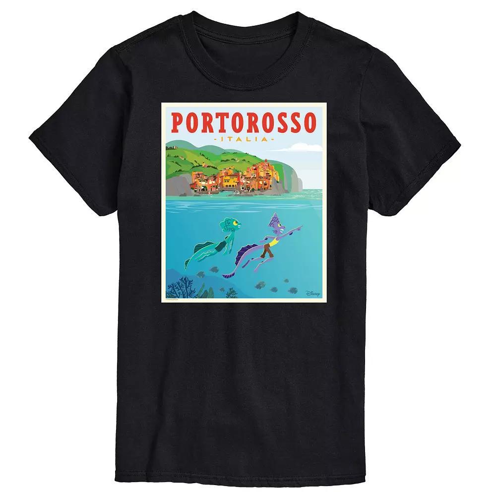 Disneys Luca Mens Portorossa Italy Postcard Graphic Tee Product Image