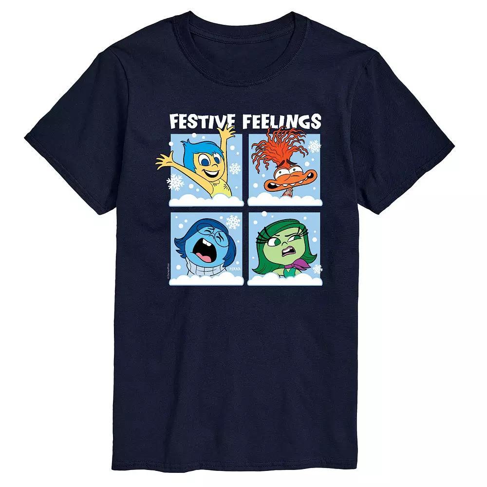 Disney / Pixars Inside Out 2 Big & Tall Festive Feelings Graphic Tee, Mens Blue Product Image