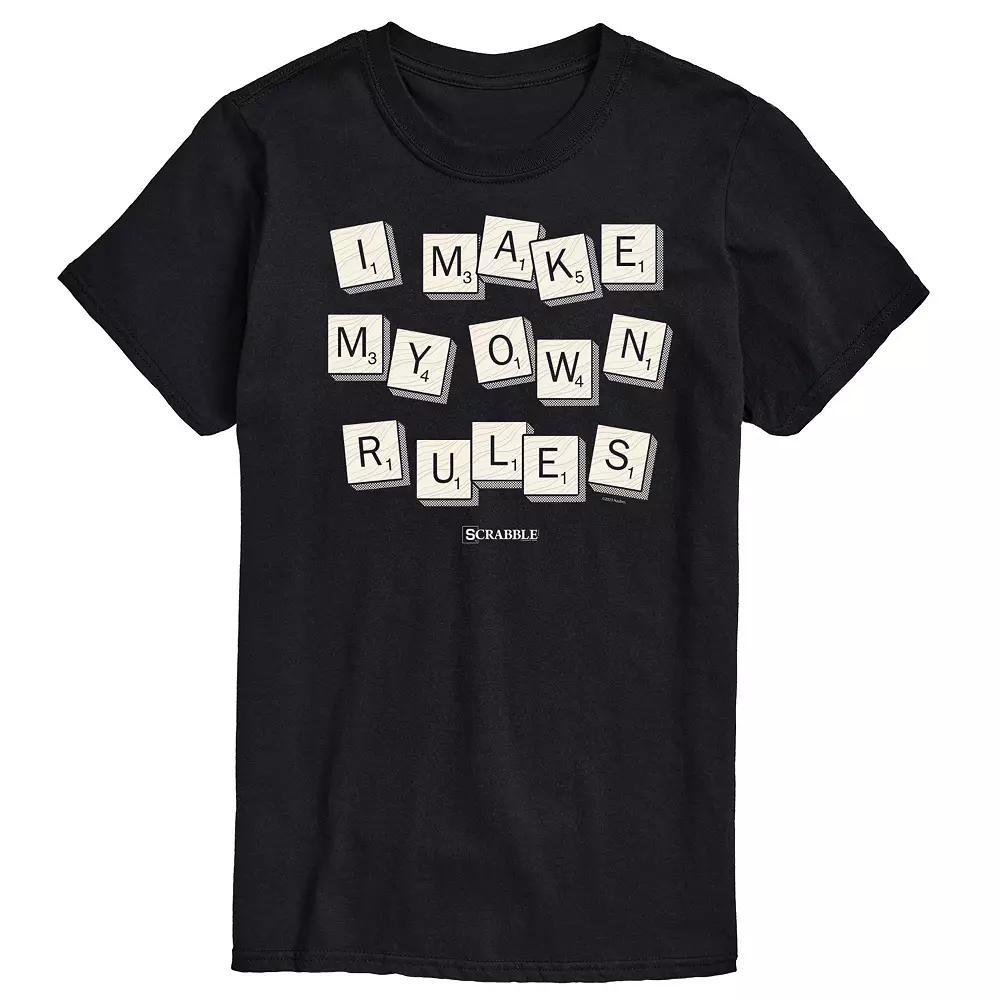 Mens Scrabble Make My Own Rules Graphic Tee by Hasbro Blue Product Image