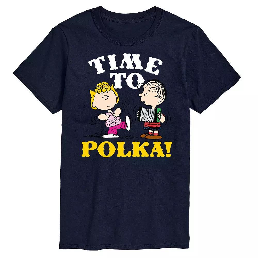 Big & Tall Peanuts Time To Polka Graphic Tee, Mens Blue Product Image