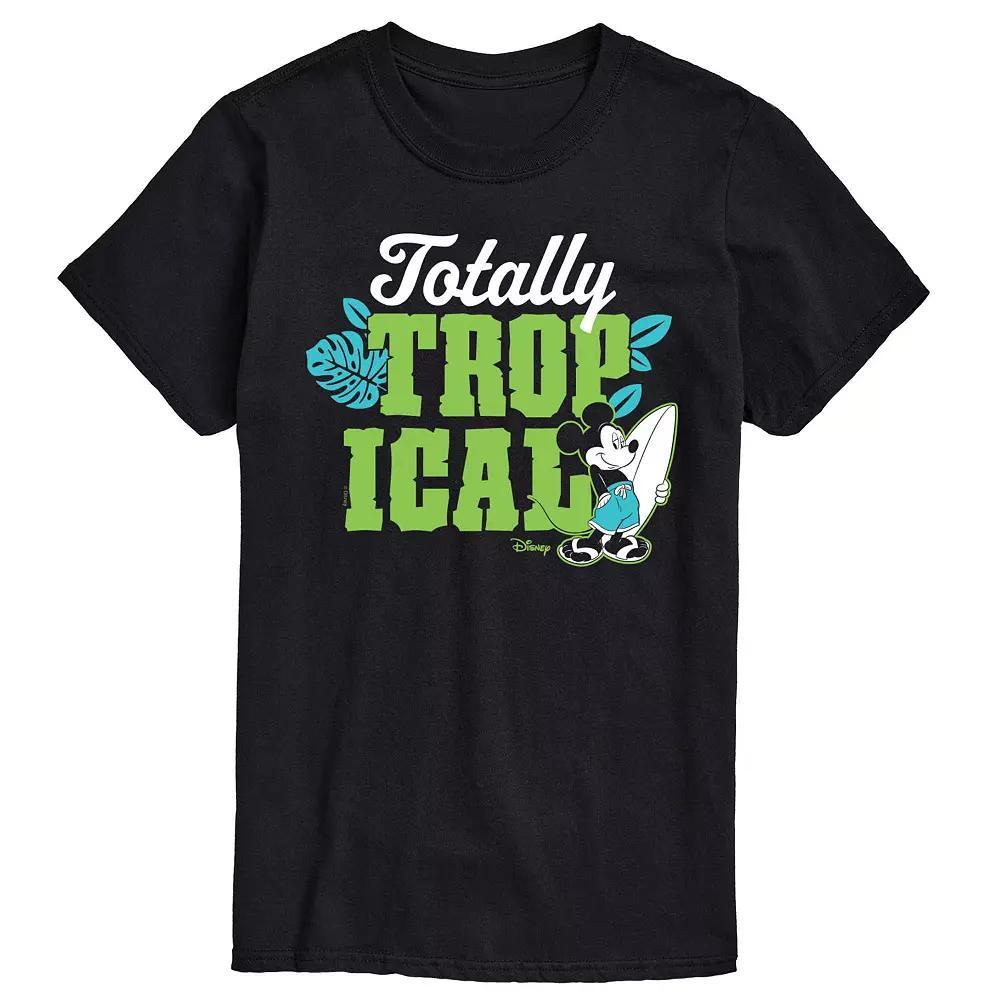 Disneys Mickey Mouse Mens Totally Tropical Graphic Tee Blue Product Image