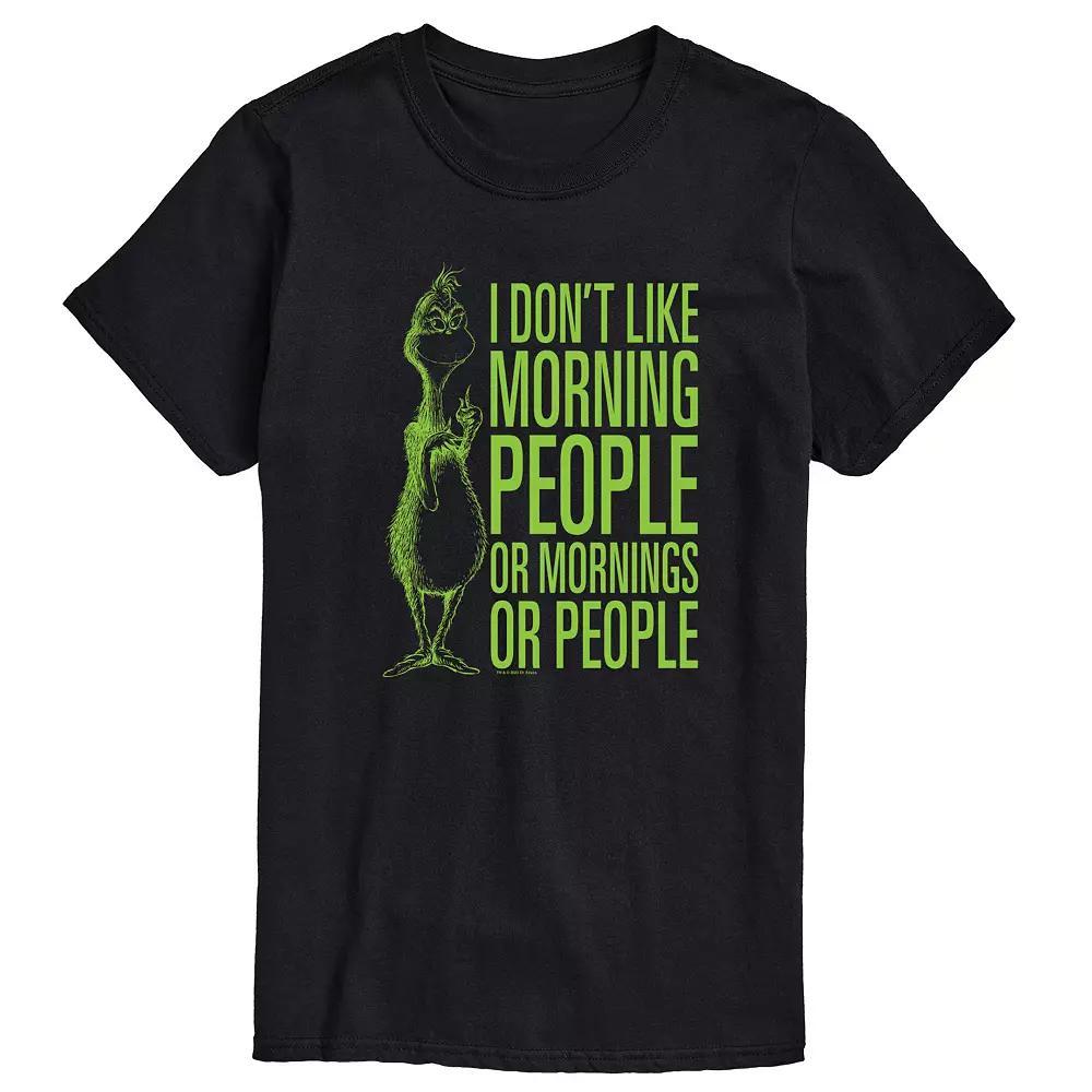 Big & Tall Dr. Seuss Grinch Morning People Graphic Tee, Men's, Size: XL Tall, Black Product Image