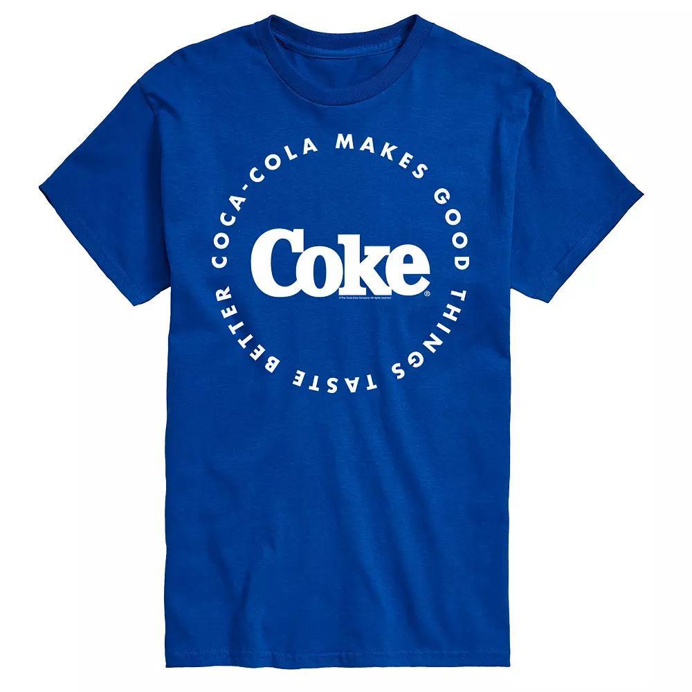 Men's Coca-Cola Things Taste Better Graphic Tee, Size: XL Tall, Blue Product Image
