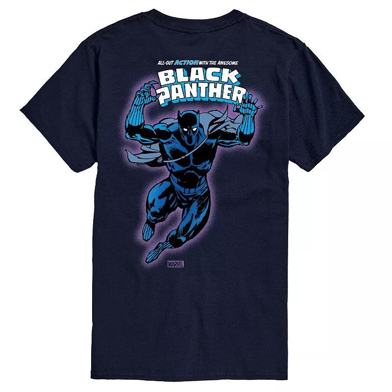 Big & Tall Black Panther All-Out Action Comic Graphic Tee, Mens Blue Product Image