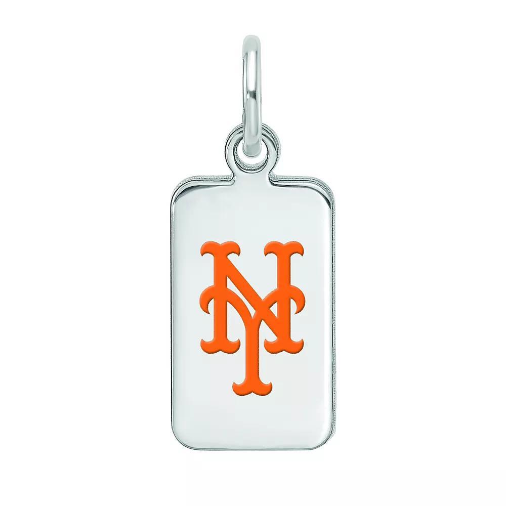 LogoArt Sterling Silver New York Mets Enameled Tag Pendant, Womens Product Image