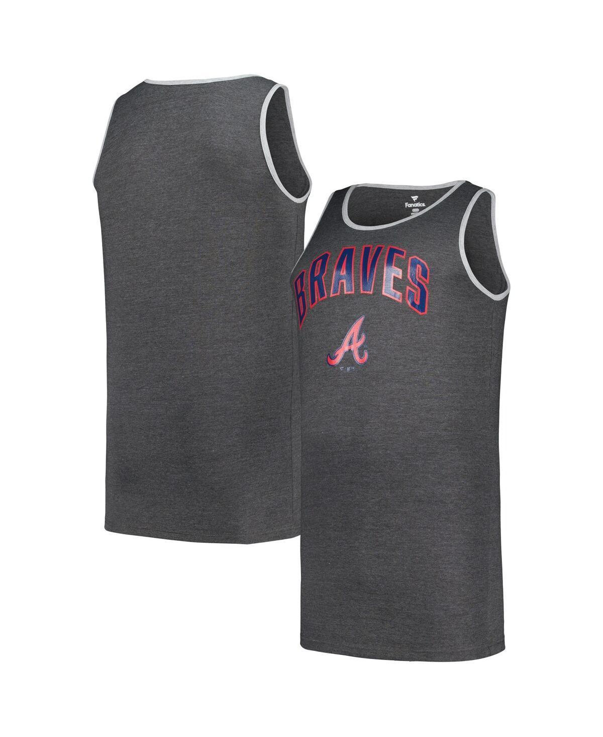 Men's Profile Heather Charcoal Atlanta Braves Big & Tall Arch Over Logo Tank Top, Size: 2XLT Product Image