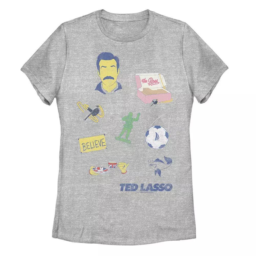 Juniors' Ted Lasso Icons Graphic Tee, Girl's, Size: Small, Athletic Grey Product Image
