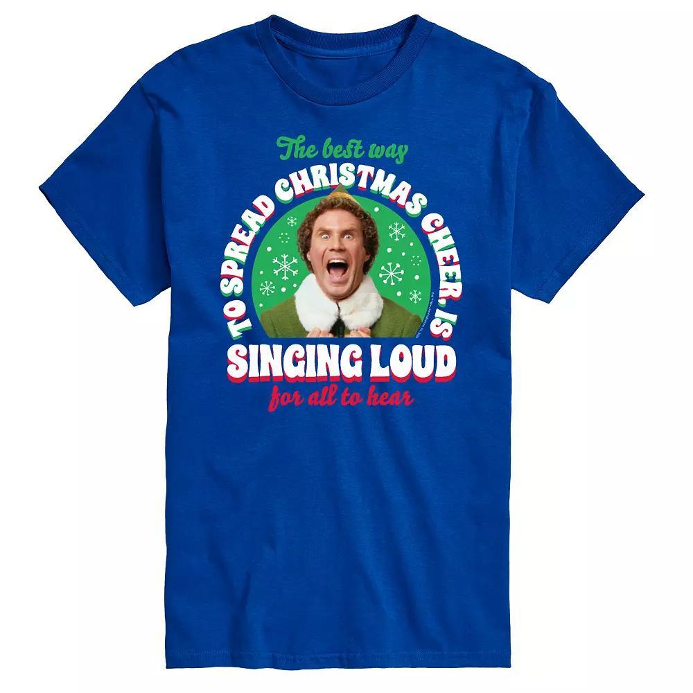 Big & Tall Elf Singing Elf Graphic Tee, Men's, Size: XL Tall, Royal Blue Product Image