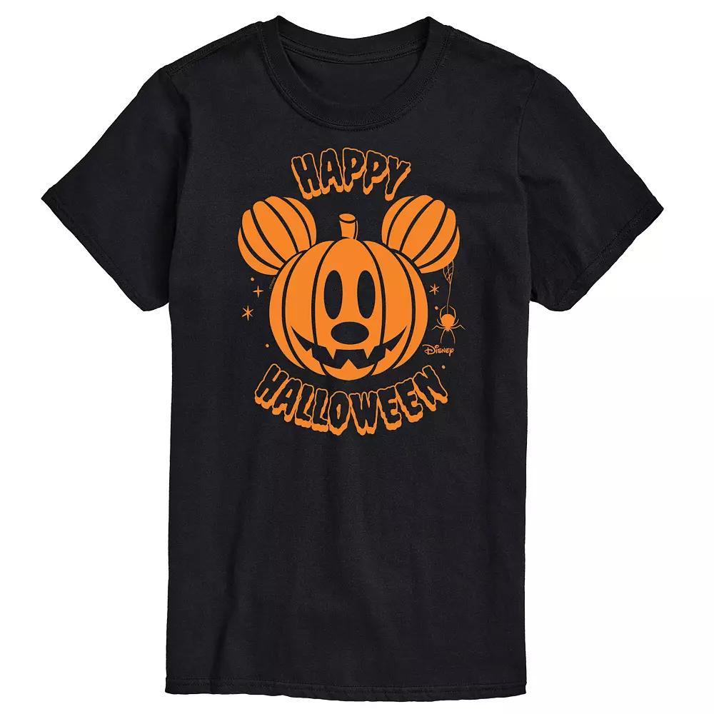 Disneys Mickey Mouse Mens Pumpkin Graphic Tee Blue Product Image