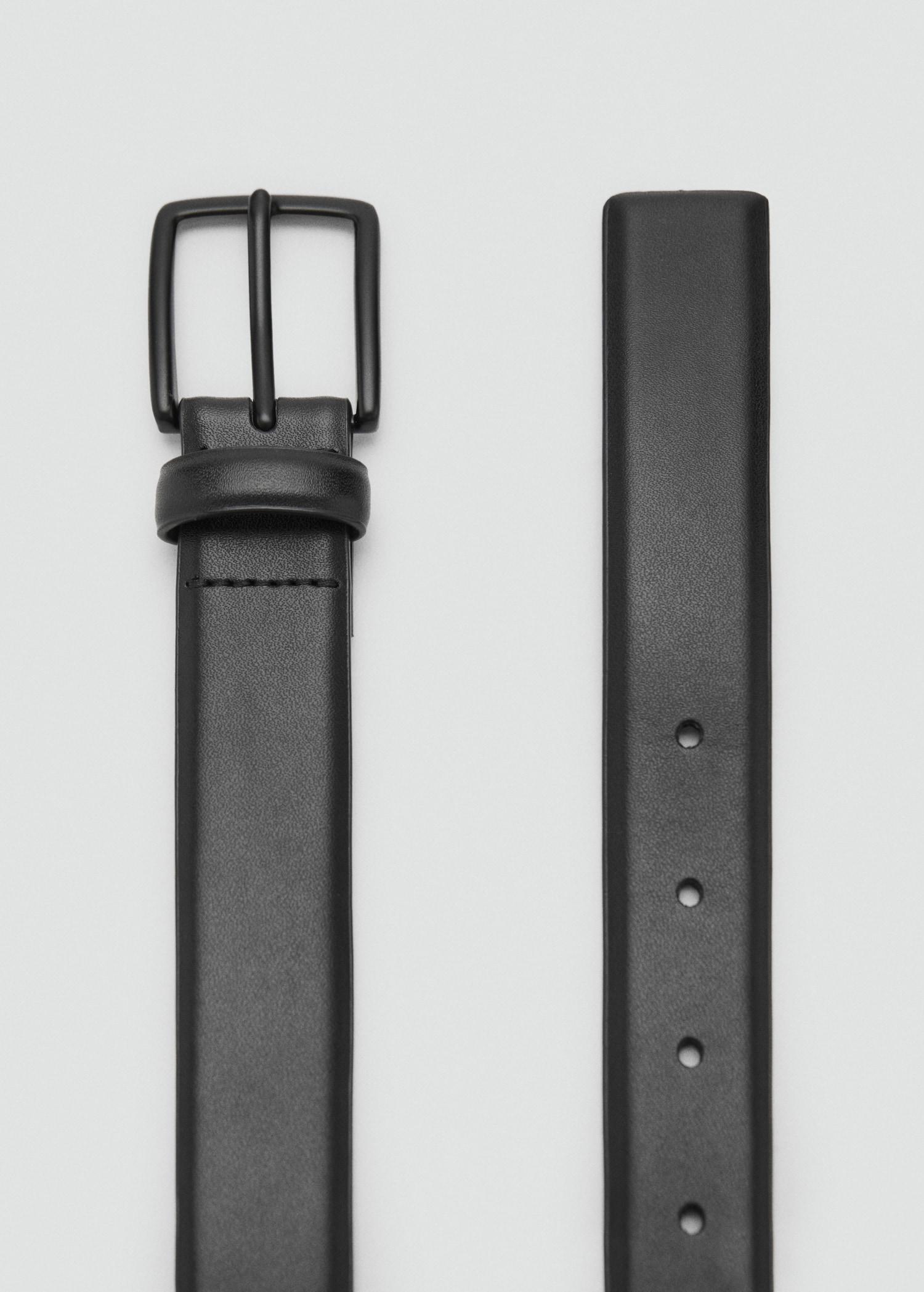Buckle leather belt - Men | MANGO USA Product Image