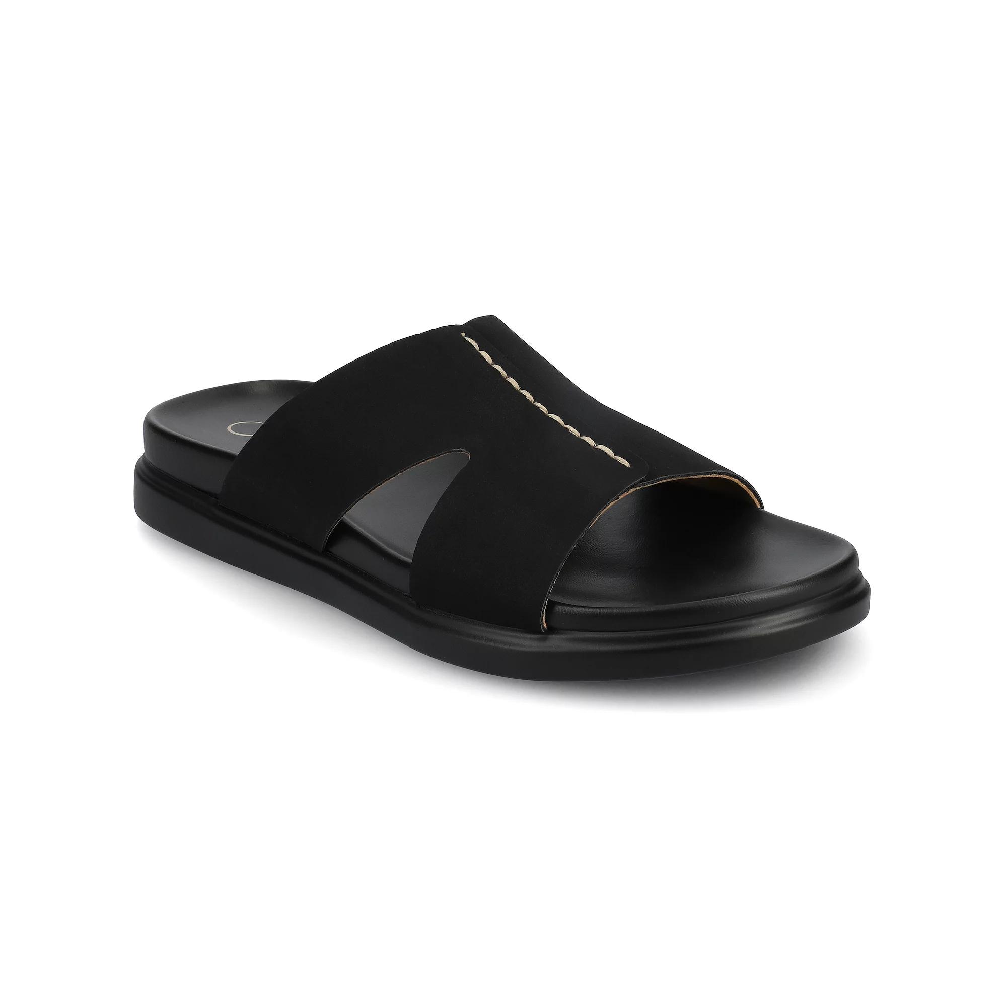 Journee Women's Misey Single Band Slip-On Sandals, Size: 8, Black Product Image