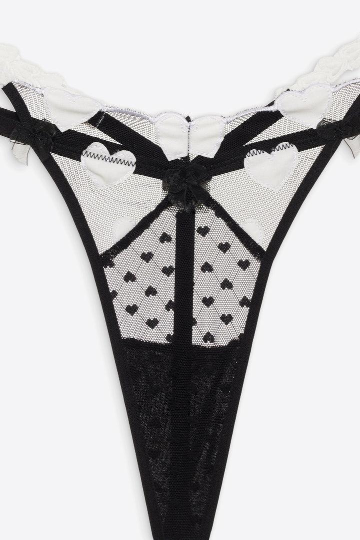 Mia Thong Panty — Black Product Image