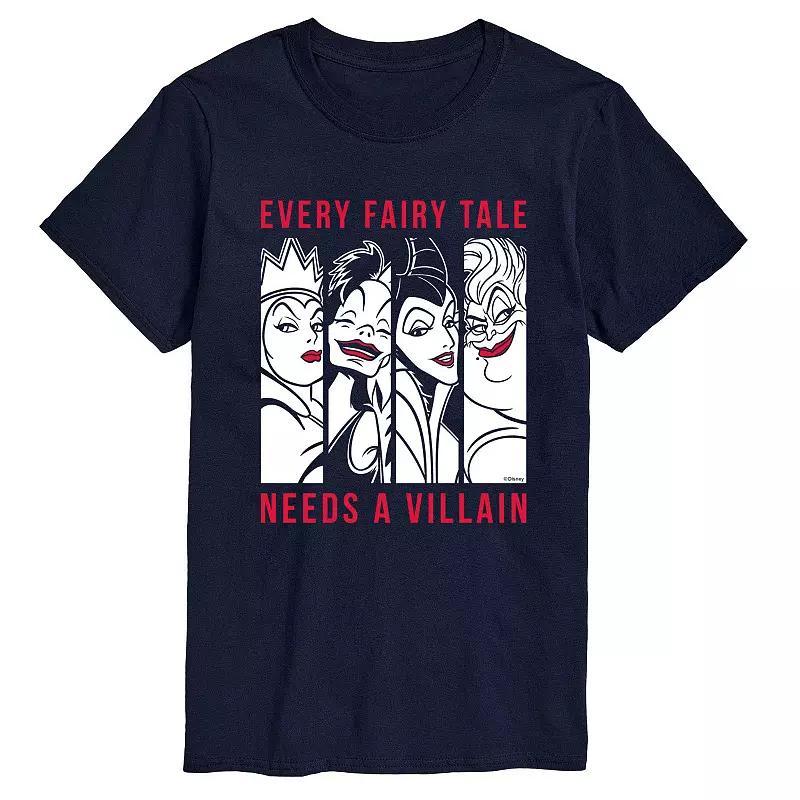 Disney Villains Mens Every Fairy Tale Needs a Villain Graphic Tee Blue Product Image