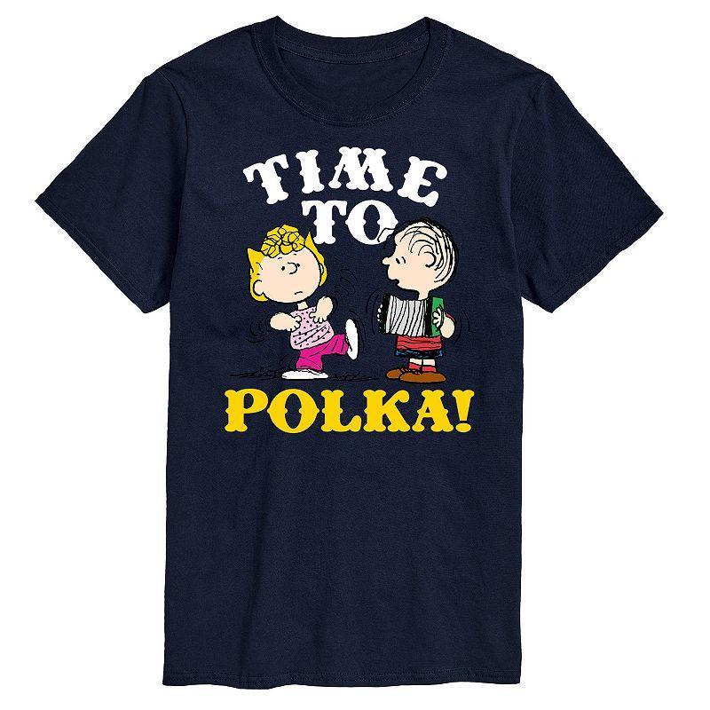 Big & Tall Peanuts Time To Polka Graphic Tee, Mens Blue Product Image