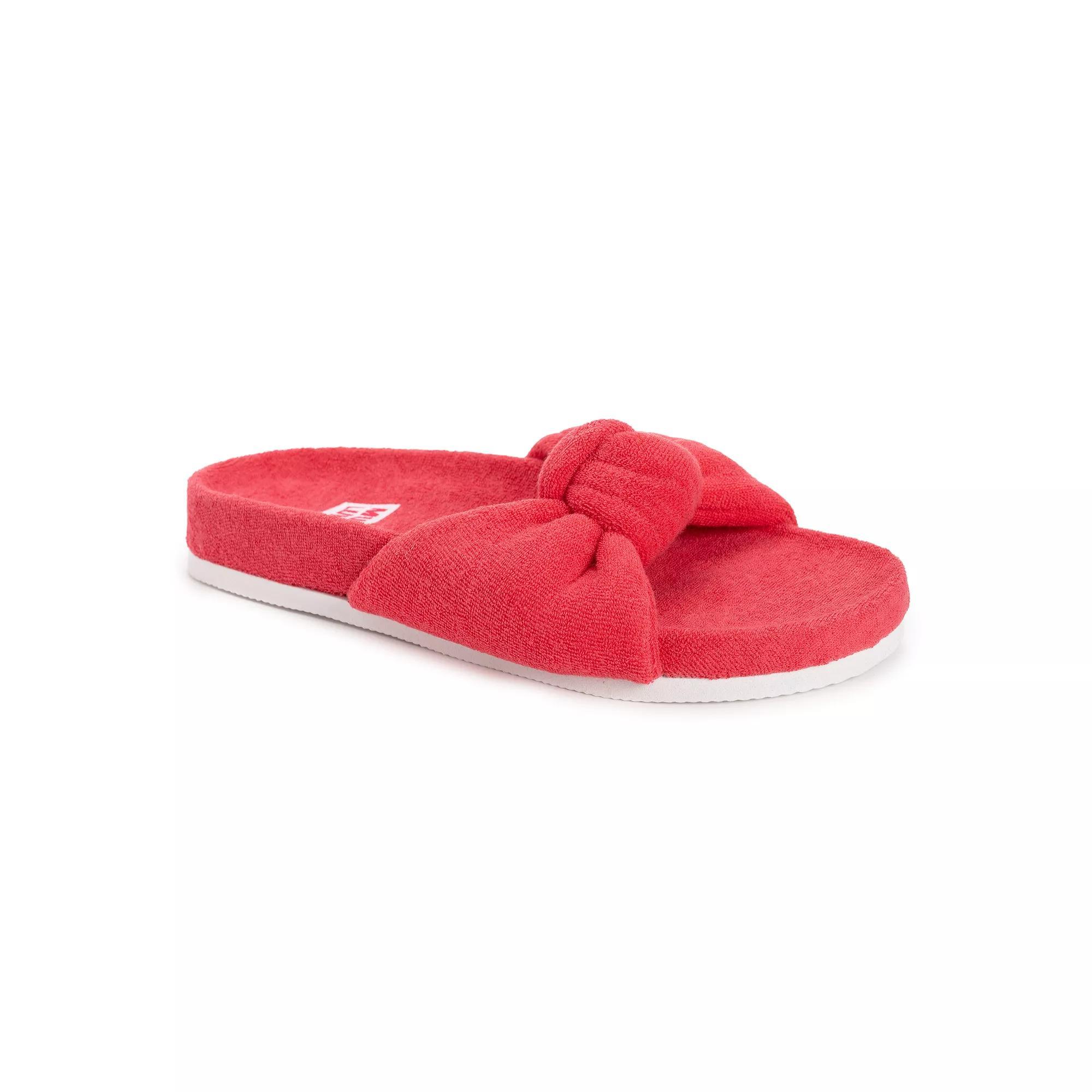MUK LUKS Nura Knotted Plush Womens Slide Slippers Product Image