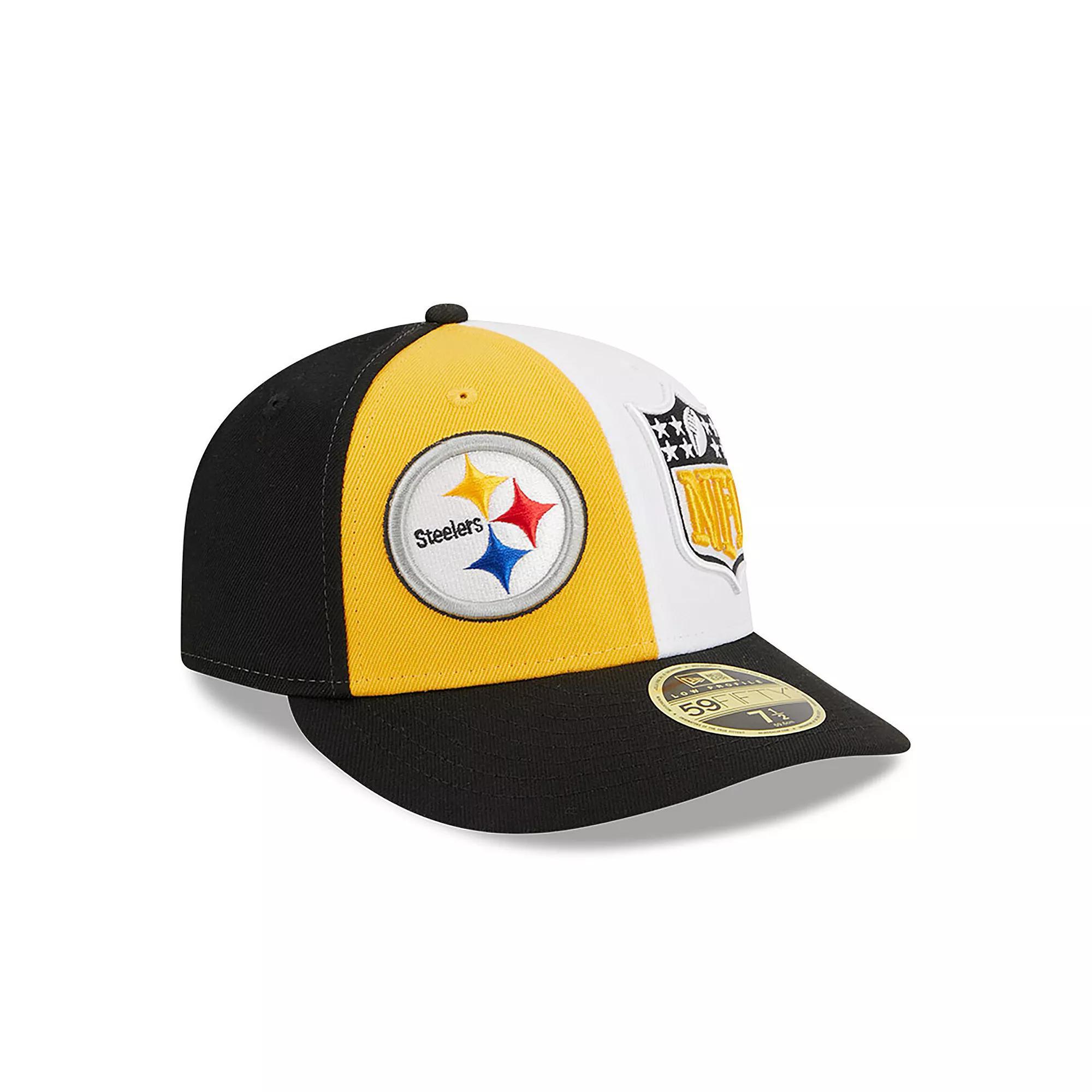 Men's New Era  Gold/Black Pittsburgh Steelers 2023 Sideline Low Profile 59FIFTY Fitted Hat, Size: 7 3/8 Product Image