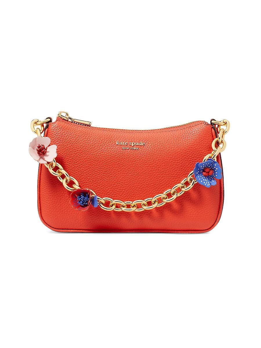 Womens Jolie Novelty Flower Pebbled Leather Convertible Crossbody Bag Product Image