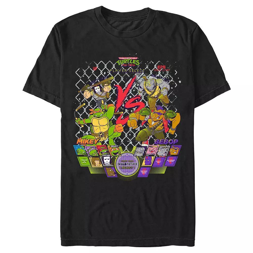 Men's Teenage Mutant Ninja Turtles Mikey Vs Bebop Graphic Tee, Size: Medium, Black Product Image
